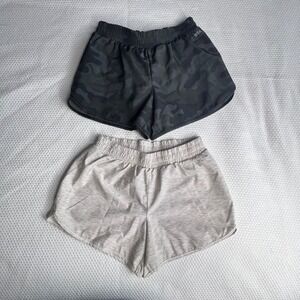 DSG Kids Athletic Shorts Set‎ Sz L 14 Black Camo & Gray Heather Moisture Wicking